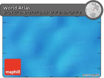 Physical Map of the Area around 43° 10' 22" S, 107° 10' 30" E