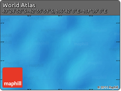 Physical Map of the Area around 43° 10' 22" S, 107° 10' 30" E