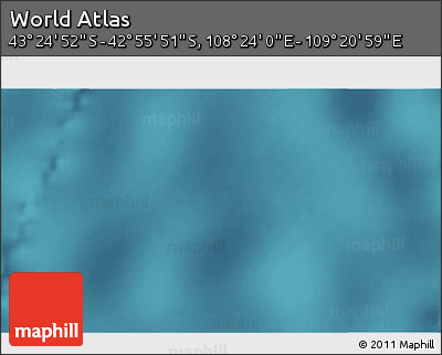 Satellite 3D Map of the Area around 43° 10' 22" S, 108° 52' 30" E
