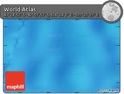 Physical Map of the Area around 43° 10' 22" S, 108° 52' 30" E