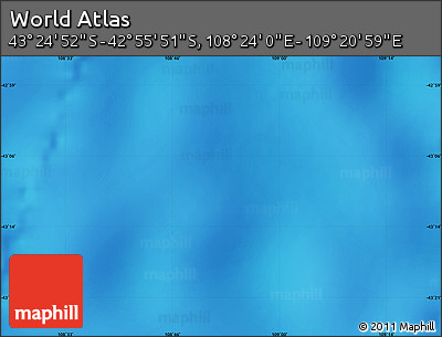 Physical Map of the Area around 43° 10' 22" S, 108° 52' 30" E