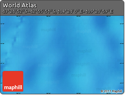 Physical Map of the Area around 43° 10' 22" S, 108° 52' 30" E