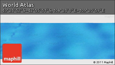 Physical Panoramic Map of the Area around 43° 10' 22" S, 108° 52' 30" E