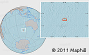 Gray Location Map of the area around 43° 10' 22" S, 109° 43' 29" E, hill shading