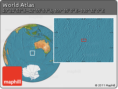 Satellite Location Map of the Area around 43° 10' 22" S, 109° 43' 29" E