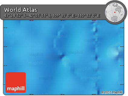 Physical Map of the Area around 43° 10' 22" S, 109° 43' 29" E