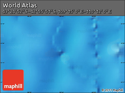 Physical Map of the Area around 43° 10' 22" S, 109° 43' 29" E