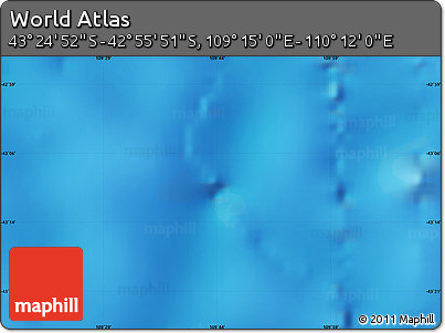 Physical Map of the Area around 43° 10' 22" S, 109° 43' 29" E