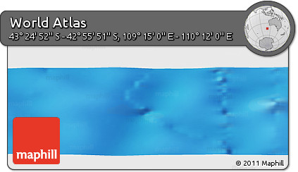 Physical Panoramic Map of the Area around 43° 10' 22" S, 109° 43' 29" E