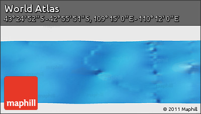 Physical Panoramic Map of the Area around 43° 10' 22" S, 109° 43' 29" E
