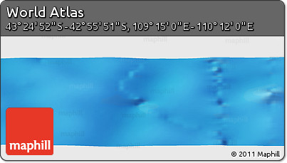 Physical Panoramic Map of the Area around 43° 10' 22" S, 109° 43' 29" E