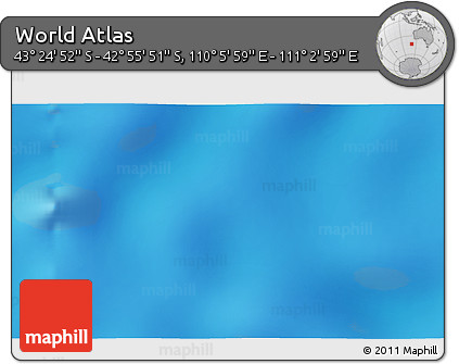 Shaded Relief 3D Map of the Area around 43° 10' 22" S, 110° 34' 29" E