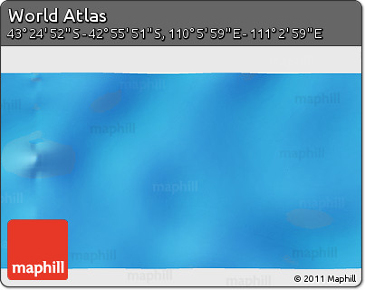 Shaded Relief 3D Map of the Area around 43° 10' 22" S, 110° 34' 29" E