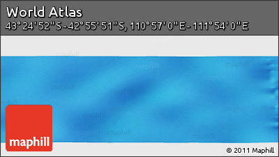 Physical Panoramic Map of the Area around 43° 10' 22" S, 111° 25' 30" E