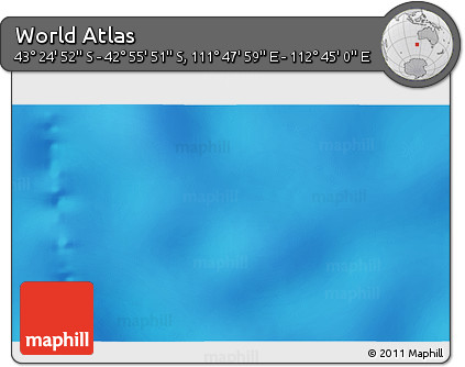 Physical 3D Map of the Area around 43° 10' 22" S, 112° 16' 30" E