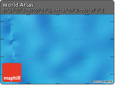 Physical Map of the Area around 43° 10' 22" S, 112° 16' 30" E