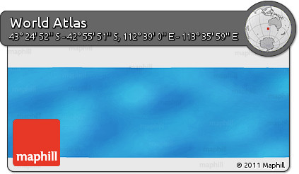 Physical Panoramic Map of the Area around 43° 10' 22" S, 113° 7' 30" E