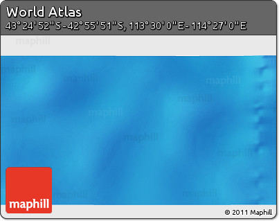 Physical 3D Map of the Area around 43° 10' 22" S, 113° 58' 29" E
