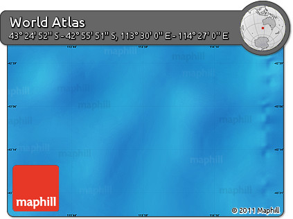 Physical Map of the Area around 43° 10' 22" S, 113° 58' 29" E