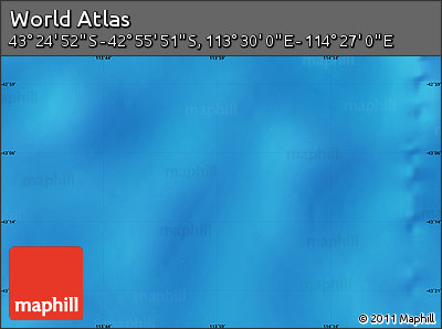 Physical Map of the Area around 43° 10' 22" S, 113° 58' 29" E