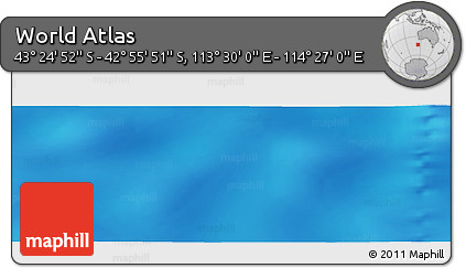 Physical Panoramic Map of the Area around 43° 10' 22" S, 113° 58' 29" E