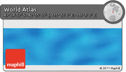 Physical Panoramic Map of the Area around 43° 10' 22" S, 115° 40' 30" E