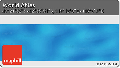 Physical Panoramic Map of the Area around 43° 10' 22" S, 115° 40' 30" E