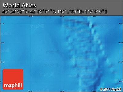 Physical Map of the Area around 43° 10' 22" S, 116° 31' 30" E