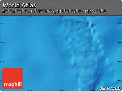 Physical Map of the Area around 43° 10' 22" S, 116° 31' 30" E