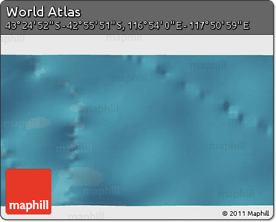 Satellite 3D Map of the Area around 43° 10' 22" S, 117° 22' 30" E