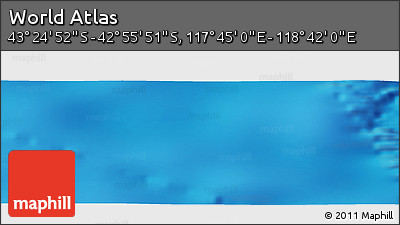 Physical Panoramic Map of the Area around 43° 10' 22" S, 118° 13' 29" E