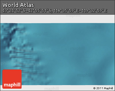 Satellite 3D Map of the Area around 43° 10' 22" S, 119° 4' 29" E