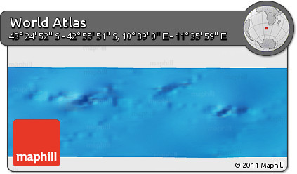 Physical Panoramic Map of the Area around 43° 10' 22" S, 11° 7' 30" E