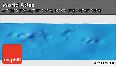 Physical Panoramic Map of the Area around 43° 10' 22" S, 11° 7' 30" E