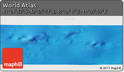 Physical Panoramic Map of the Area around 43° 10' 22" S, 11° 7' 30" E