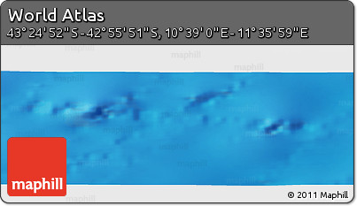 Shaded Relief Panoramic Map of the Area around 43° 10' 22" S, 11° 7' 30" E