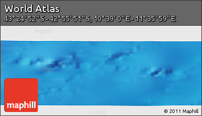 Shaded Relief Panoramic Map of the Area around 43° 10' 22" S, 11° 7' 30" E