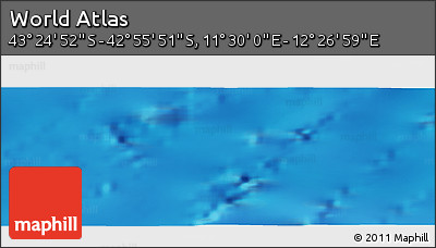 Physical Panoramic Map of the Area around 43° 10' 22" S, 11° 58' 29" E
