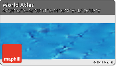 Physical Panoramic Map of the Area around 43° 10' 22" S, 11° 58' 29" E