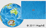Physical Location Map of the area around 43° 10' 22" S, 122° 28' 29" E