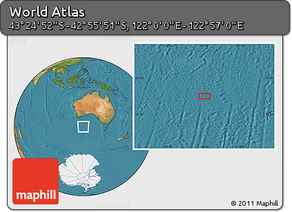 Satellite Location Map of the Area around 43° 10' 22" S, 122° 28' 29" E
