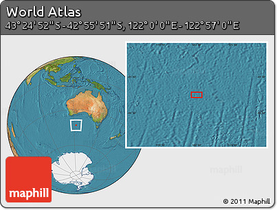 Satellite Location Map of the Area around 43° 10' 22" S, 122° 28' 29" E