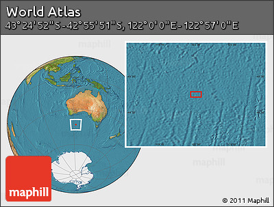 Satellite Location Map of the Area around 43° 10' 22" S, 122° 28' 29" E