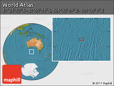 Satellite Location Map of the Area around 43° 10' 22" S, 125° 1' 30" E