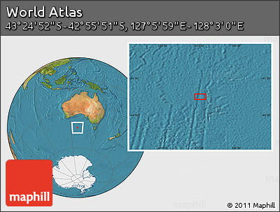 Satellite Location Map of the Area around 43° 10' 22" S, 127° 34' 30" E