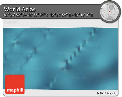Satellite 3D Map of the Area around 43° 10' 22" S, 12° 49' 29" E