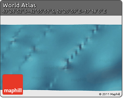 Satellite 3D Map of the Area around 43° 10' 22" S, 12° 49' 29" E