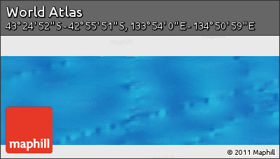 Physical Panoramic Map of the Area around 43° 10' 22" S, 134° 22' 30" E