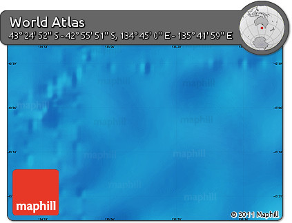Physical Map of the Area around 43° 10' 22" S, 135° 13' 29" E