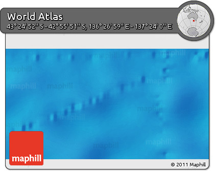 Physical 3D Map of the Area around 43° 10' 22" S, 136° 55' 30" E